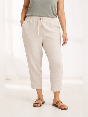 J Jill love linen pants in a cropped length women’s size large petite beige